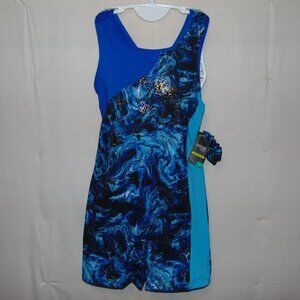 Danskin Now Blue Biketard XL (14-16) NWT